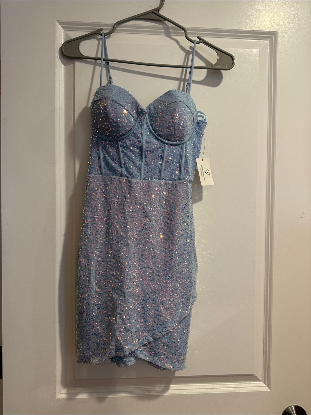 Windsor Light Blue Sequin Mini Dress